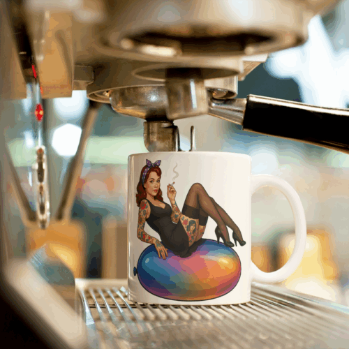 Pin-Up Rebellin auf Ballon“ – Tattoo-Chic